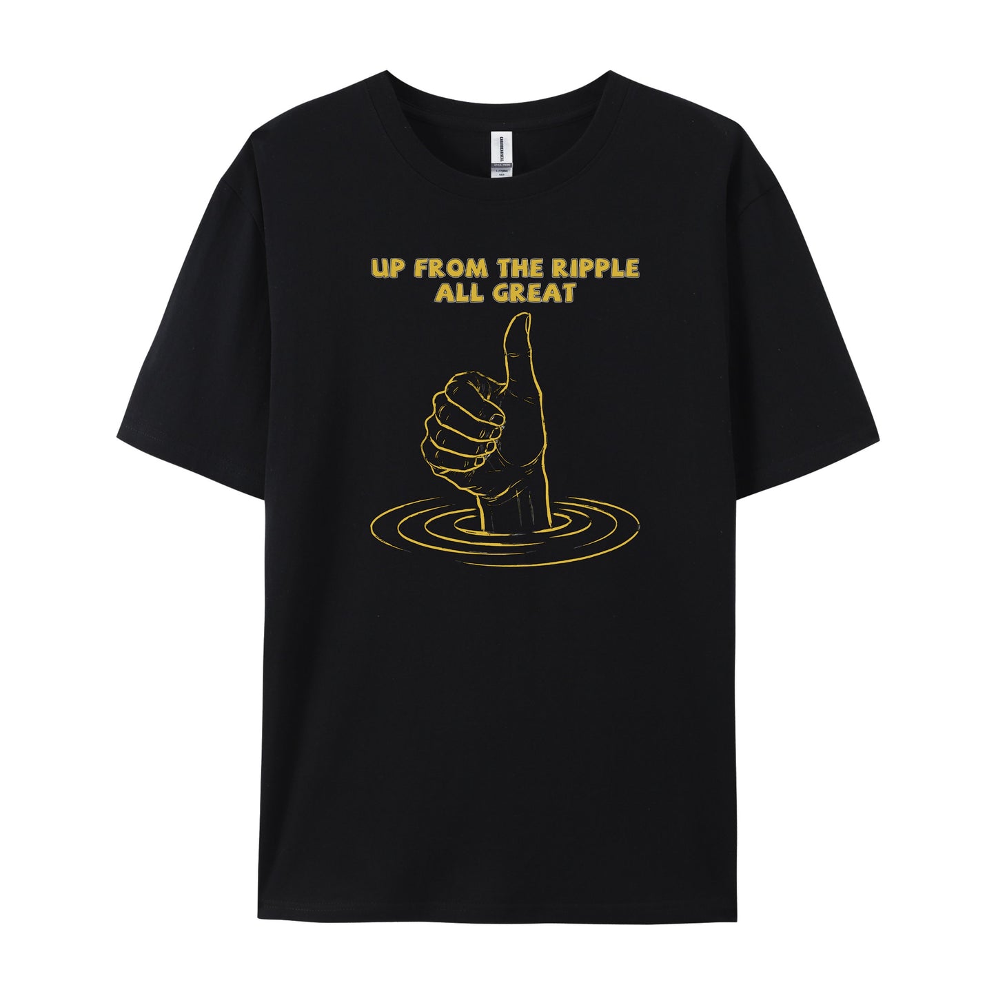 Golden Thumb Ripple Line Print T-Shirts