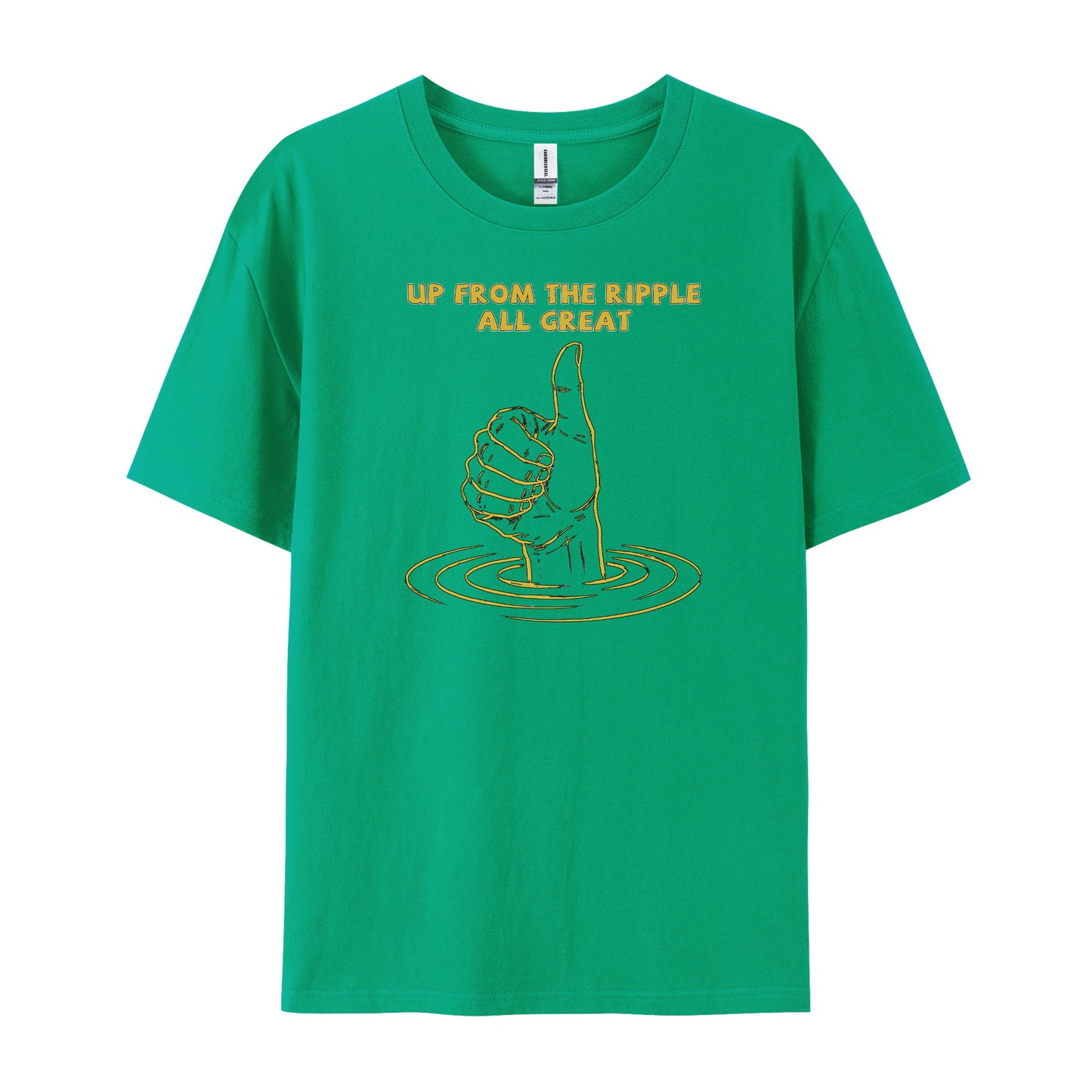 Golden Thumb Ripple Line Print T-Shirts
