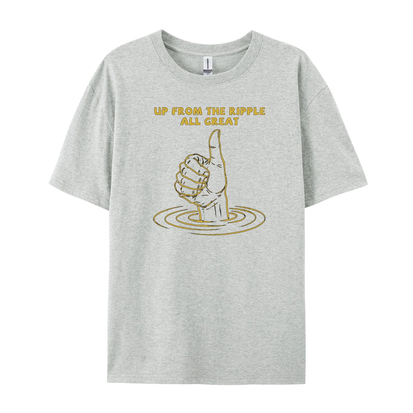 Golden Thumb Ripple Line Print T-Shirts