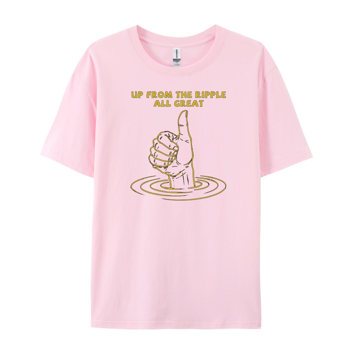 Golden Thumb Ripple Line Print T-Shirts