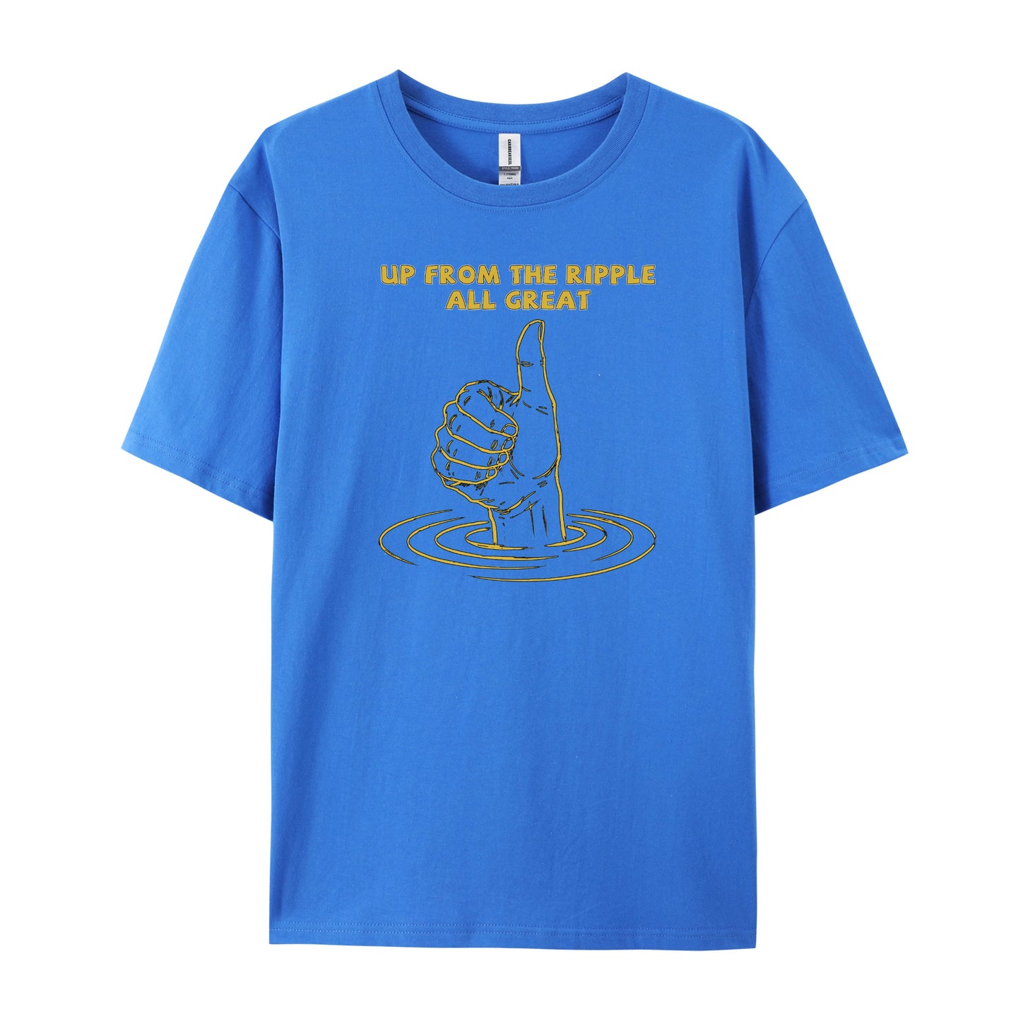 Golden Thumb Ripple Line Print T-Shirts