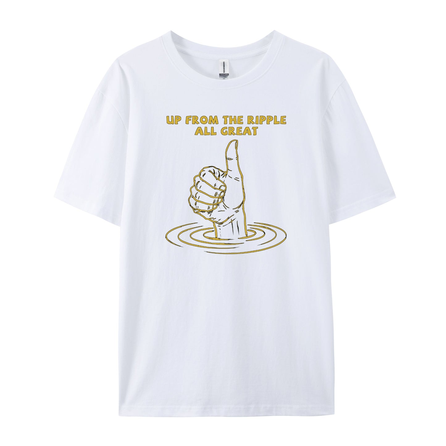 Golden Thumb Ripple Line Print T-Shirts
