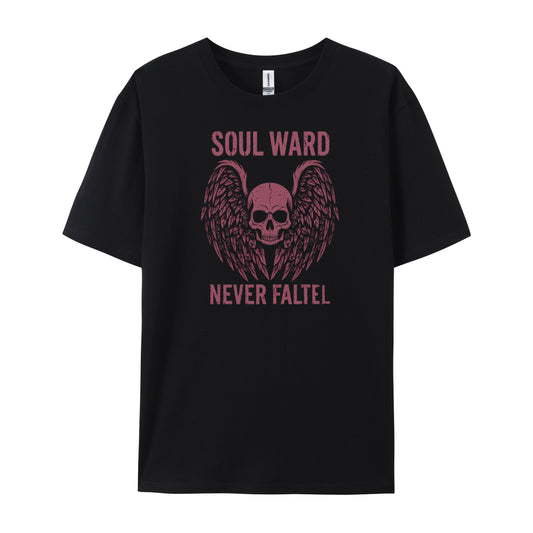 Winged Skull Tattoo Print T-Shirts