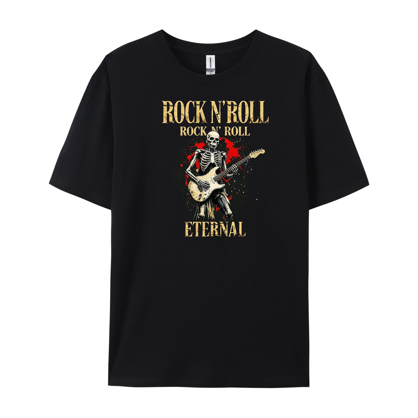 Retro Rock N Roll Skeleton Guitar T-Shirts