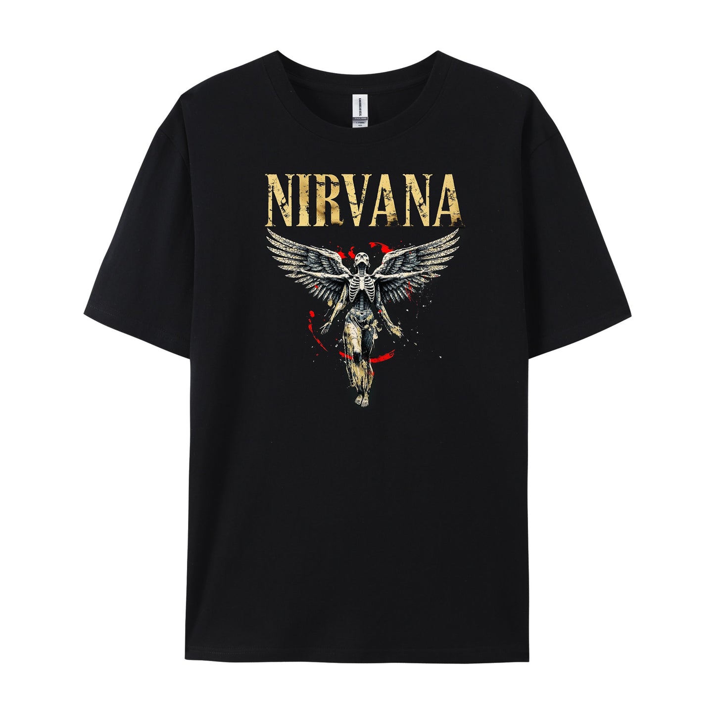 Vintage Nirvana Winged Angel Skeleton Splatter T-Shirts