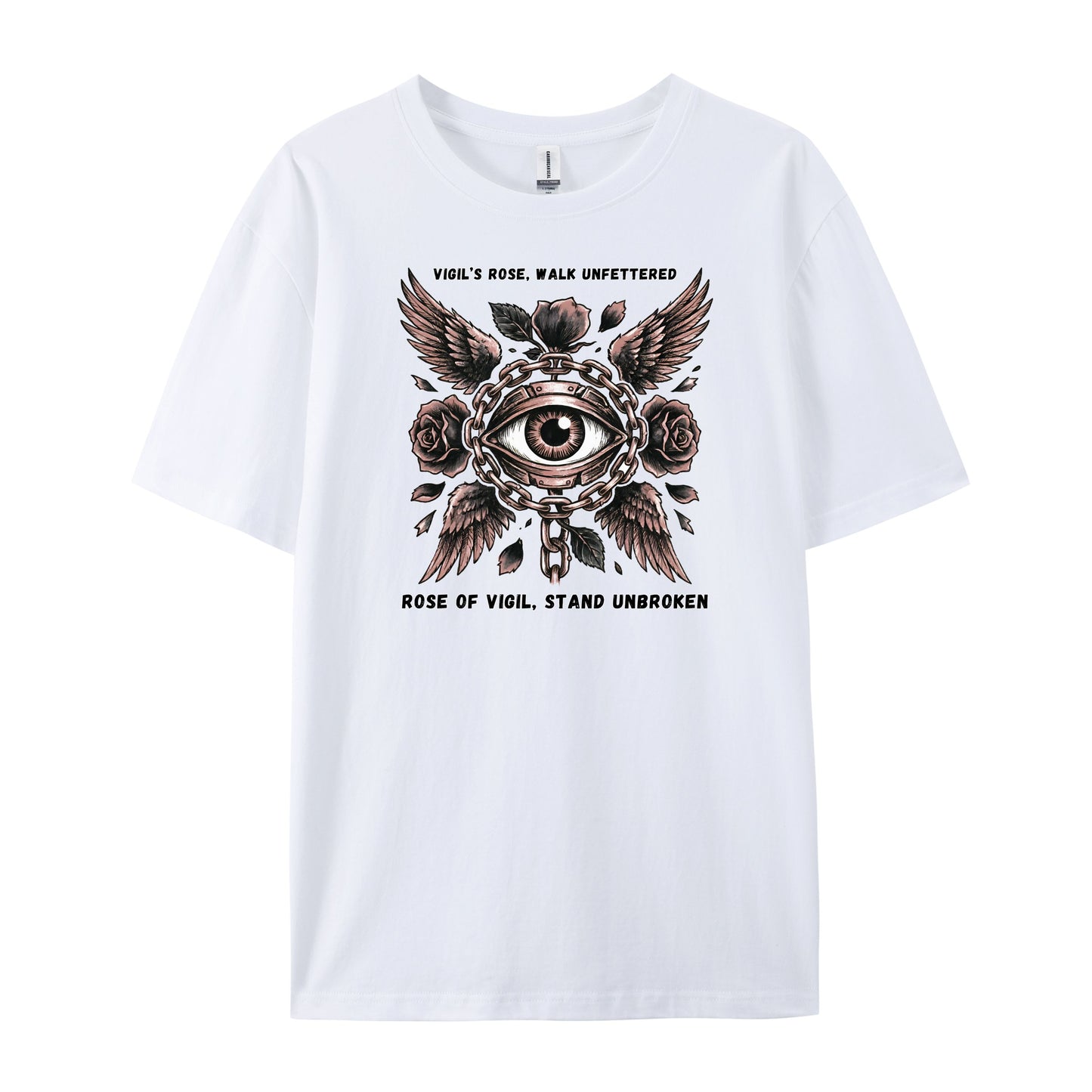 Vintage Tattoo Eye Rose Wing Print T-Shirts